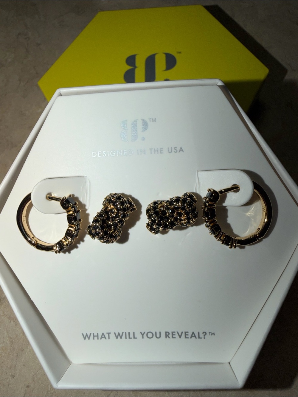 BP Exclusive Bring Back Earrings-The Moment is Yours “The Knot” Black Onyx Gold